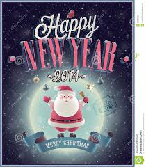 New Year Poster With Santa Stock Vector Illustration Of