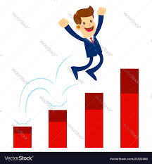 Businessman Jump His Way Up The Raising Chart
