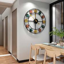 Vibrant Retro Wall Clock 50cm Metal