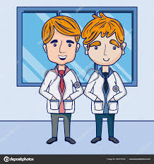 funny doctors cartoons hospital vector