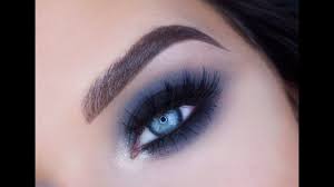 blue black smokey eye makeup tutorial