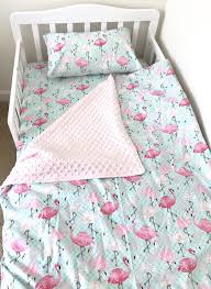 flamingo toddler girl bedding set