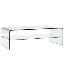 Coffee Table Clear 98x45x31 Cm Tempered