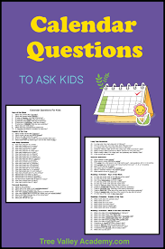 Let's embark on a journey of marriage, shall we? Calendar Questions For Kids Tree Valley Academy