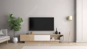 minimalist living room with a big flat