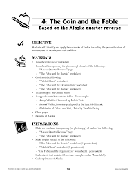The Coin And The Fable Alaska Quarter Reverse Lesson Plan