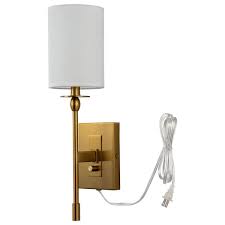 Plug In Wall Sconce With Fabric Shade