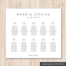 10 Tables Wedding Seating Chart