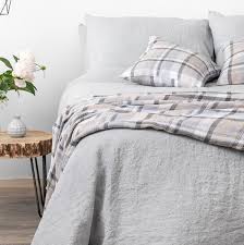 100 Linen Bed Duvet Cover Light Grey