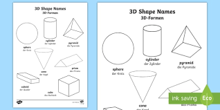 These shapes are abstract and not regular. 3d Shapes Words Colouring Pages English German