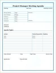 Project Managers Meeting Agenda Template Printable Meeting Agenda