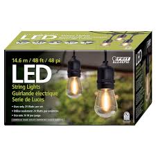 Details About Feit Electric Outdoor Weatherproof String Lights Set 48ft 24 Led Bulbs Patio