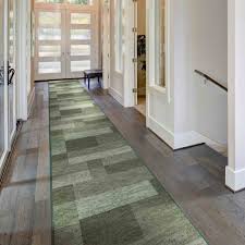 icona green hallway carpet runner