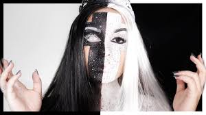 black white queen halloween make up