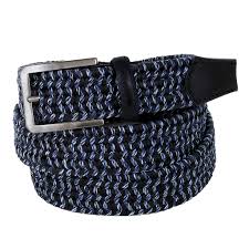Light Blue Dark Blue Elastic Braided Belt 3 5 Cm Wide Michele Baggio Italian Fashion Accessories By Paolo Da Ponte Italia Srl