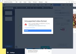 unsupported video format error message