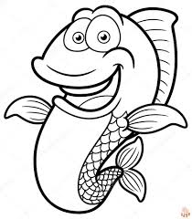 funny fish cartoon coloring pages