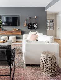 Charcoal Color Basement Family Room