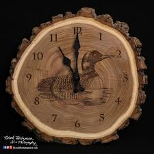 Loon Art Engraved Wood Clock Father S