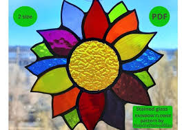 Stained Glass Pattern Flower Rainbow