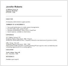 Examples Of A Short Resumes Temporary Placement Agency