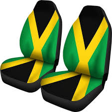 Jamaica Flag Car Seat Covers Set Of 2
