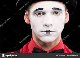 mime makeup isolated black stock photo