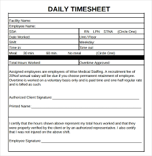 21 Daily Timesheet Templates Free Sample Example Format Download