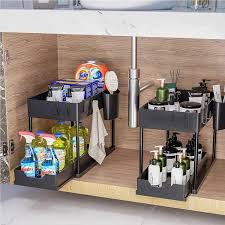 hblife 2 pack under sink organizer and