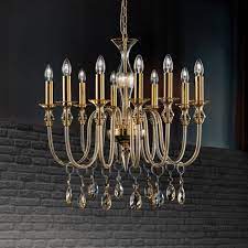 Murano Glass Chandelier With Amber