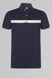 Blue Cotton Jersey Polo Shirt