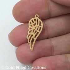 gold filled charms angel wing pendant