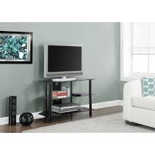 Black Metal 36 Inch Tv Stand Tempered
