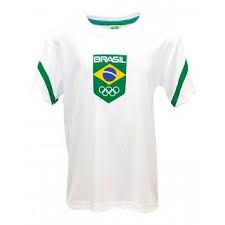 A mesma cor é utilizada na logomarca da nike no ombro direito e na numeração, já o. Camiseta Infantil Time Brasil Raca Rio 2016