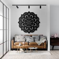 Lotus Flower Mandala Wood Wall Art