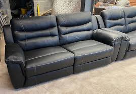 black leather 3 2 seater sofa set