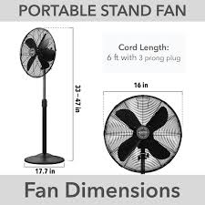 Hunter Stand Fan Matte Black 97316