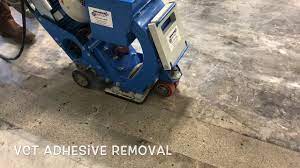 remove vct adhesive with shotblasting