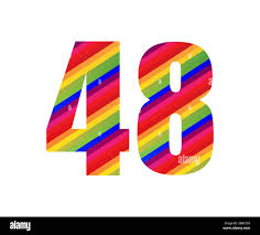 48 Number Rainbow Style Numeral Digit ...