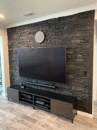 Diy Tv Accent Wall Design With Iron Ore