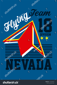 Nevada Flying Teamtshirt Design Stock Vector Royalty Free