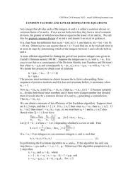 Linear Diophantine Equations
