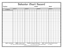 Behavior Chart Record Printables Template For Kindergarten