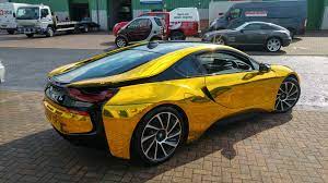 Bmw i8 in atlanta $91,797 save $6,533 on 1 deal: Nervous Graphics Ltd Gold Wrap Chrome Mirror Finish Bmw I8 We Are Extremely Pleased To Have Had The Opportunity To Wrap This Bmw I8 In Gold Chrome Vinyl Photographs Do Not