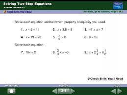 Ppt Solving Two Step Equations