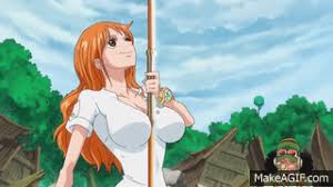 Yea, i loved the wano outfits! One Piece 776 Spanish Sub Nami S New Weapon Perfect Art Of Weather Clima Tact On Make A Gif