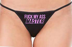 Knaughty Knickers Fuck My Ass Master Anal Play Cumslut Black String Thong  Panty : Clothing, Shoes & Jewelry - Amazon.com
