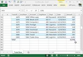 table total row excel university