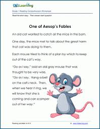 one of aesop s fables grade 1