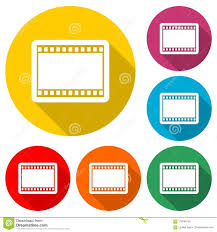 Blank Film Strip Film Frame Icon Color Icon With Long